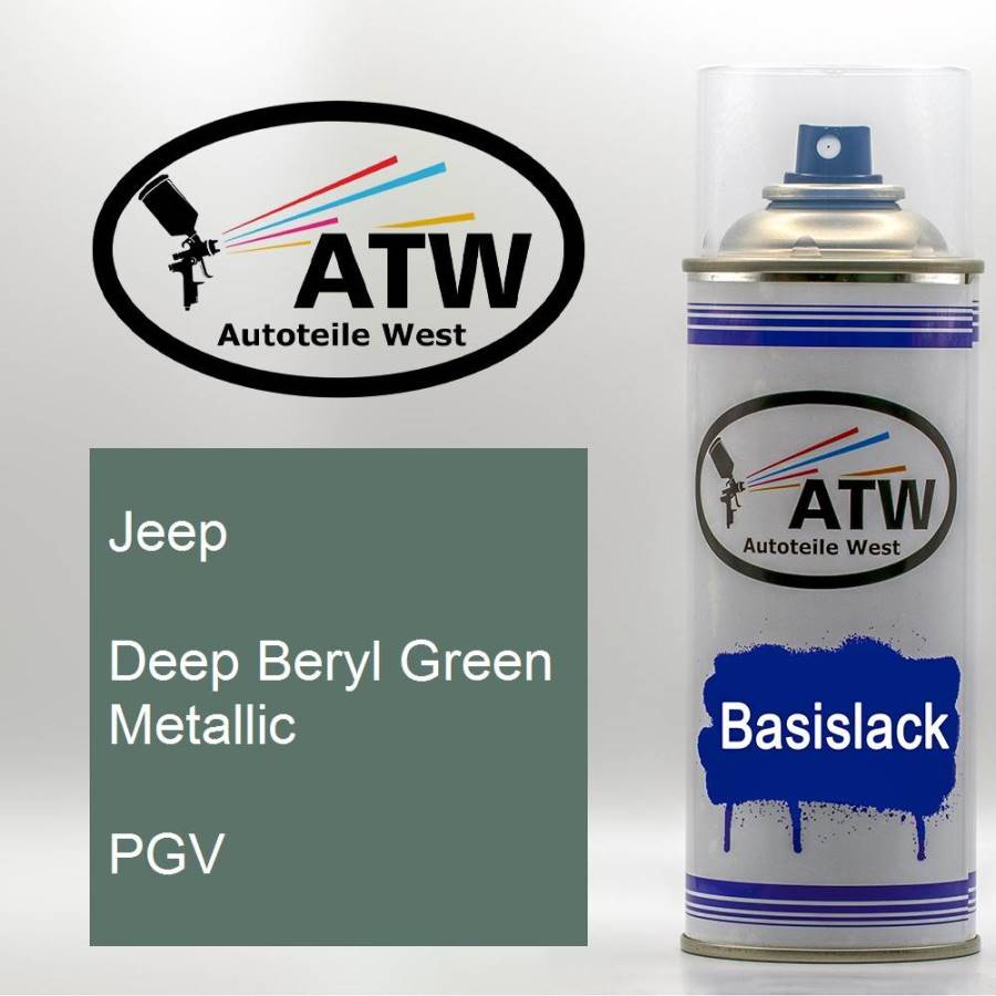 Jeep, Deep Beryl Green Metallic, PGV: 400ml Sprühdose, von ATW Autoteile West.